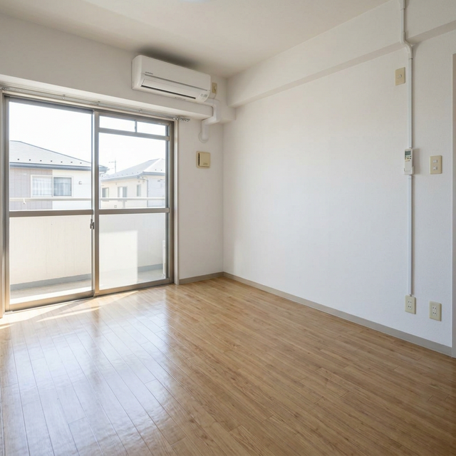 加工後:家具・カーテンを除去しクリーニングした部屋